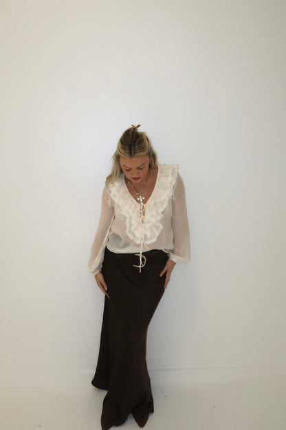 Ruffle Muse Blouse - Cream