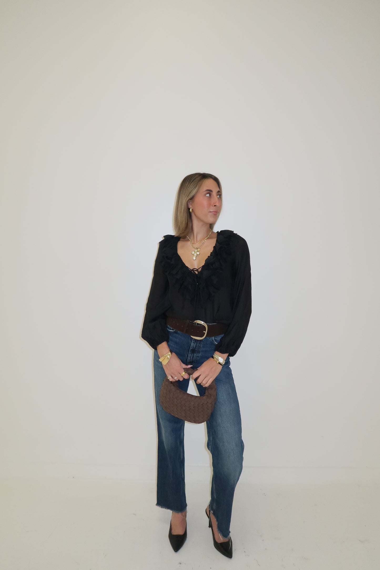 Ruffle Muse Blouse - Black