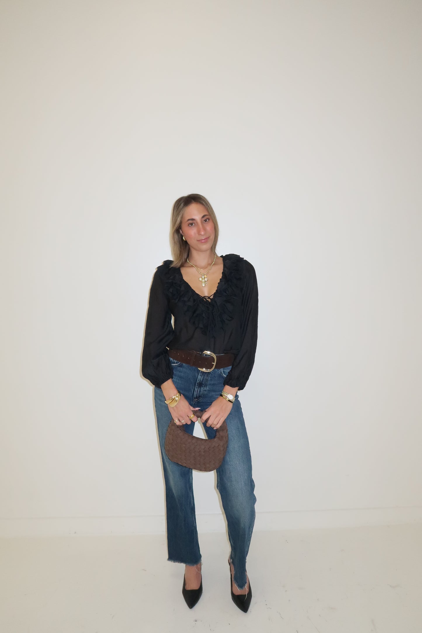 Ruffle Muse Blouse - Black