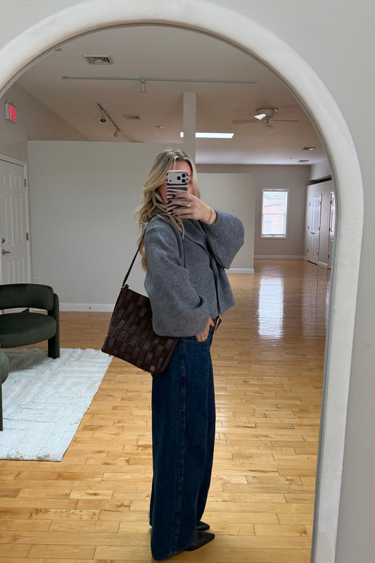 Willa Woven Bucket Bag - Brown