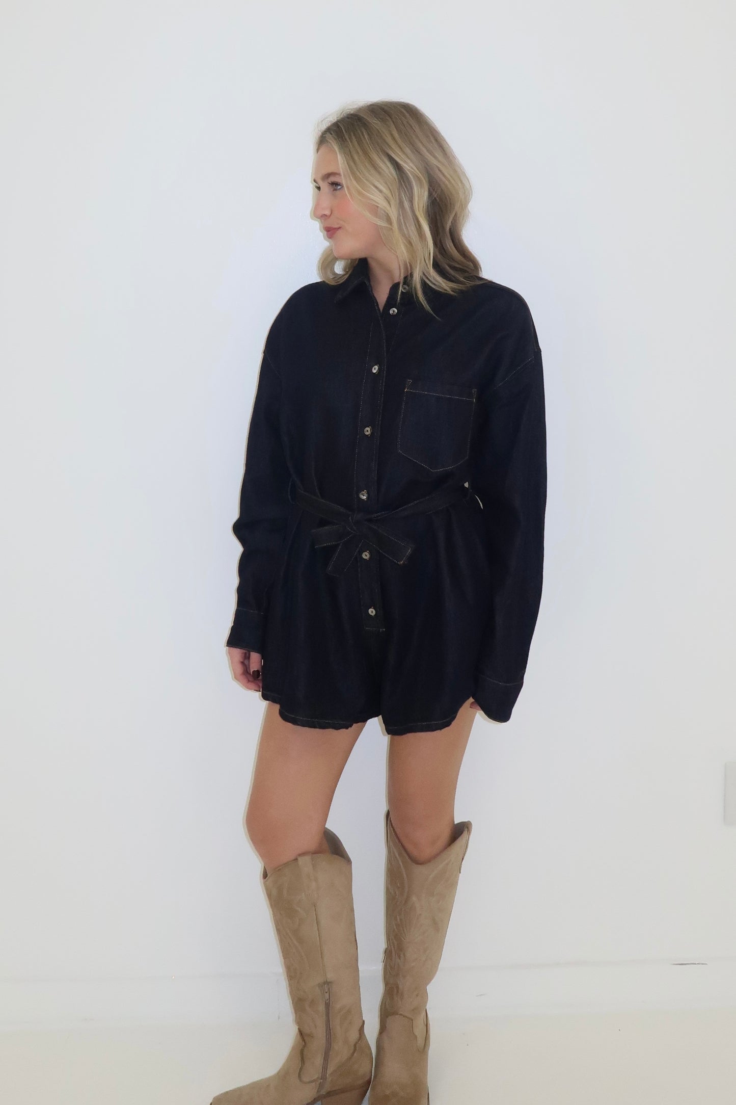 Off Duty Denim Romper