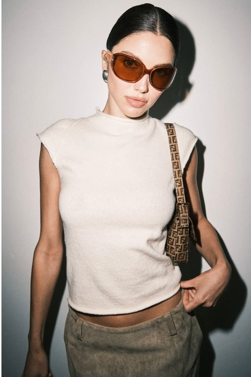 Rowan Knit Top in Cream