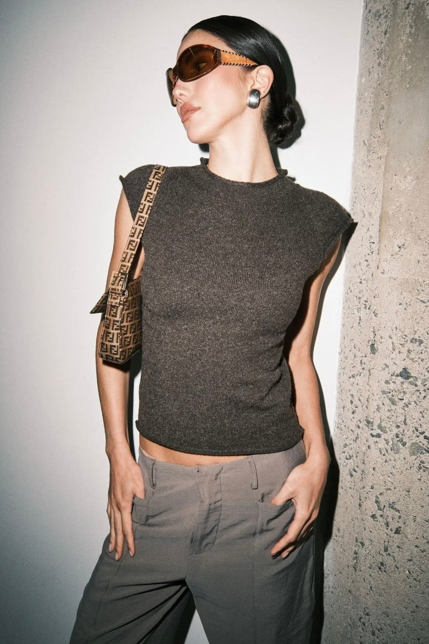 Rowan Knit Top in Brown