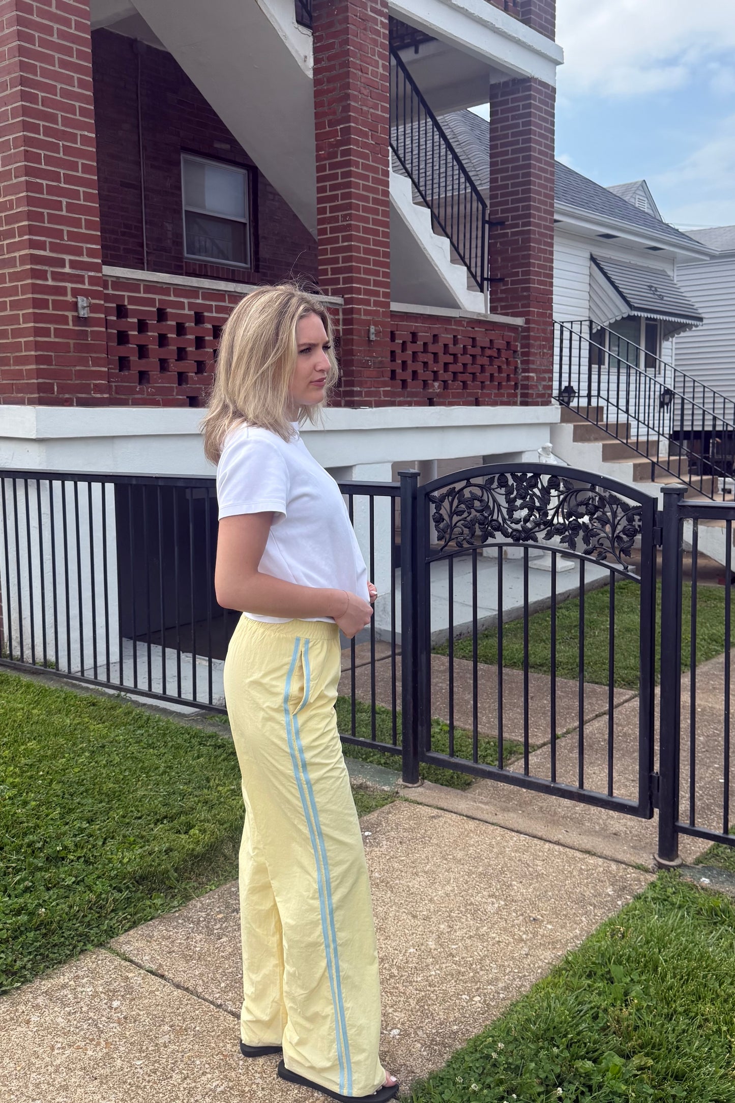 Jet Set Track Pant - Yellow/Blue