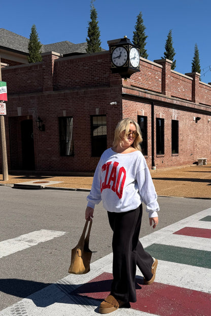Ciao Off-Shoulder Sweatshirt: Red