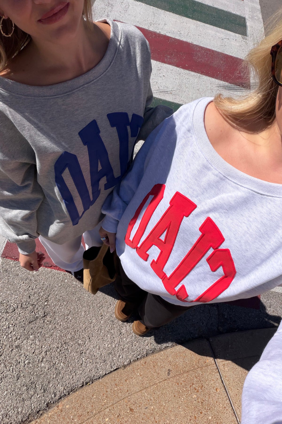 Ciao Off-Shoulder Sweatshirt: Blue