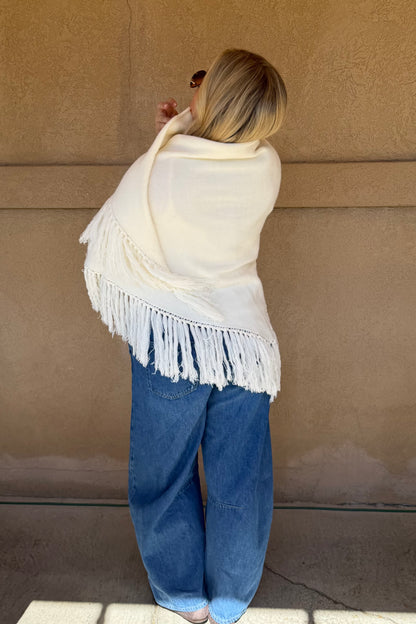 Chloe Fringe Knit Poncho