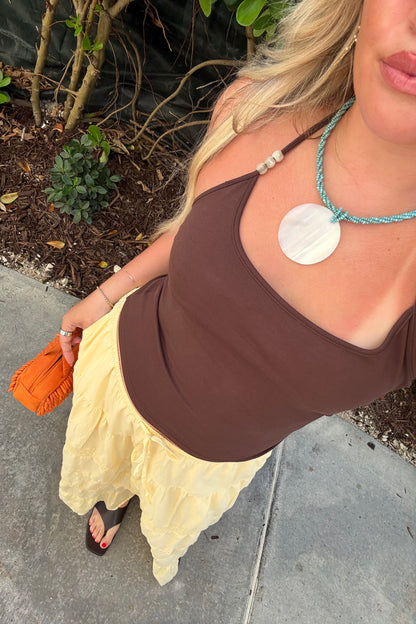Sadie Halter Top - Brown