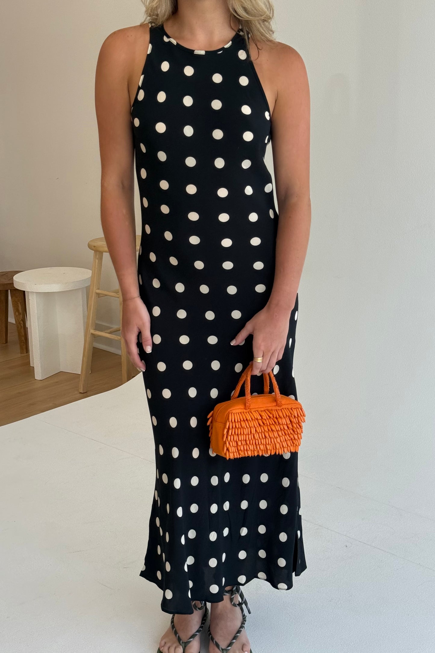 Gia Maxi Dress - Black/Ivory