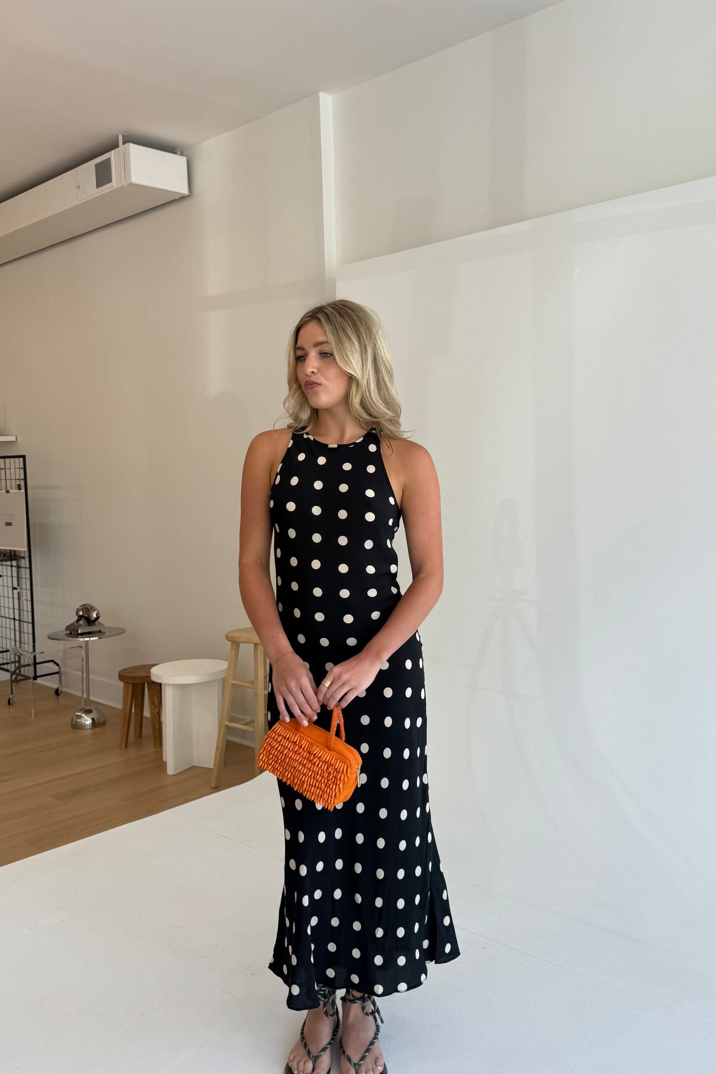 Gia Maxi Dress - Black/Ivory