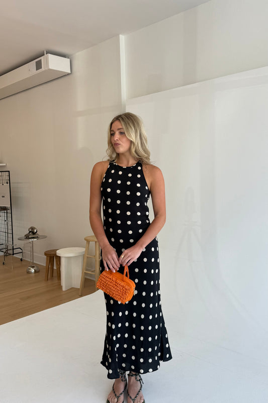 Gia Maxi Dress - Black/Ivory