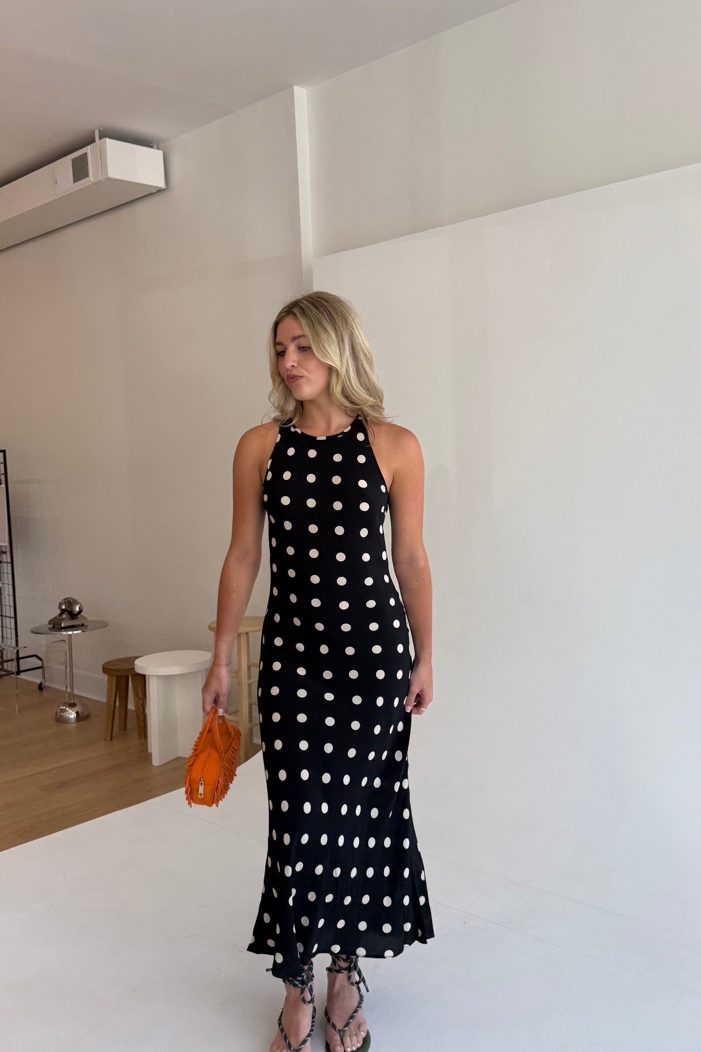 Gia Maxi Dress - Black/Ivory