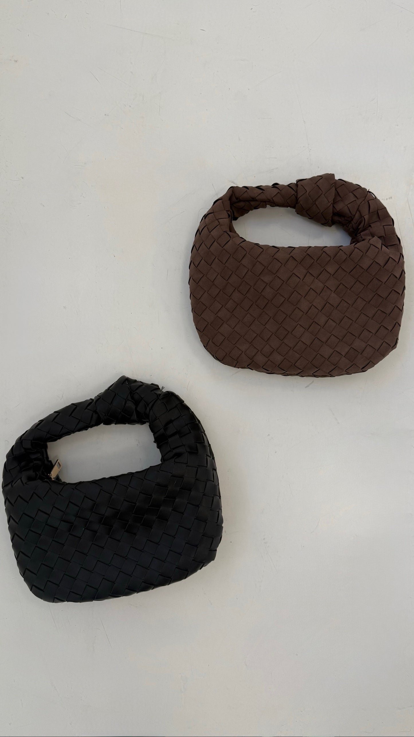 Mini Knot Bag: Brown Suede