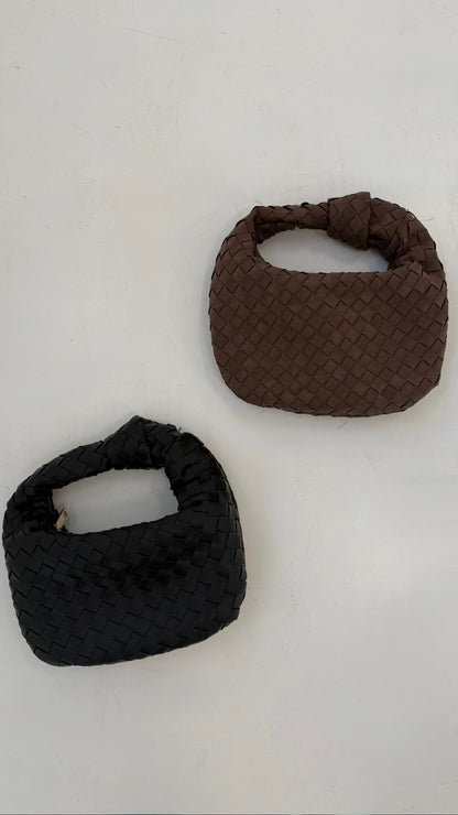 Mini Knot Bag: Brown Suede