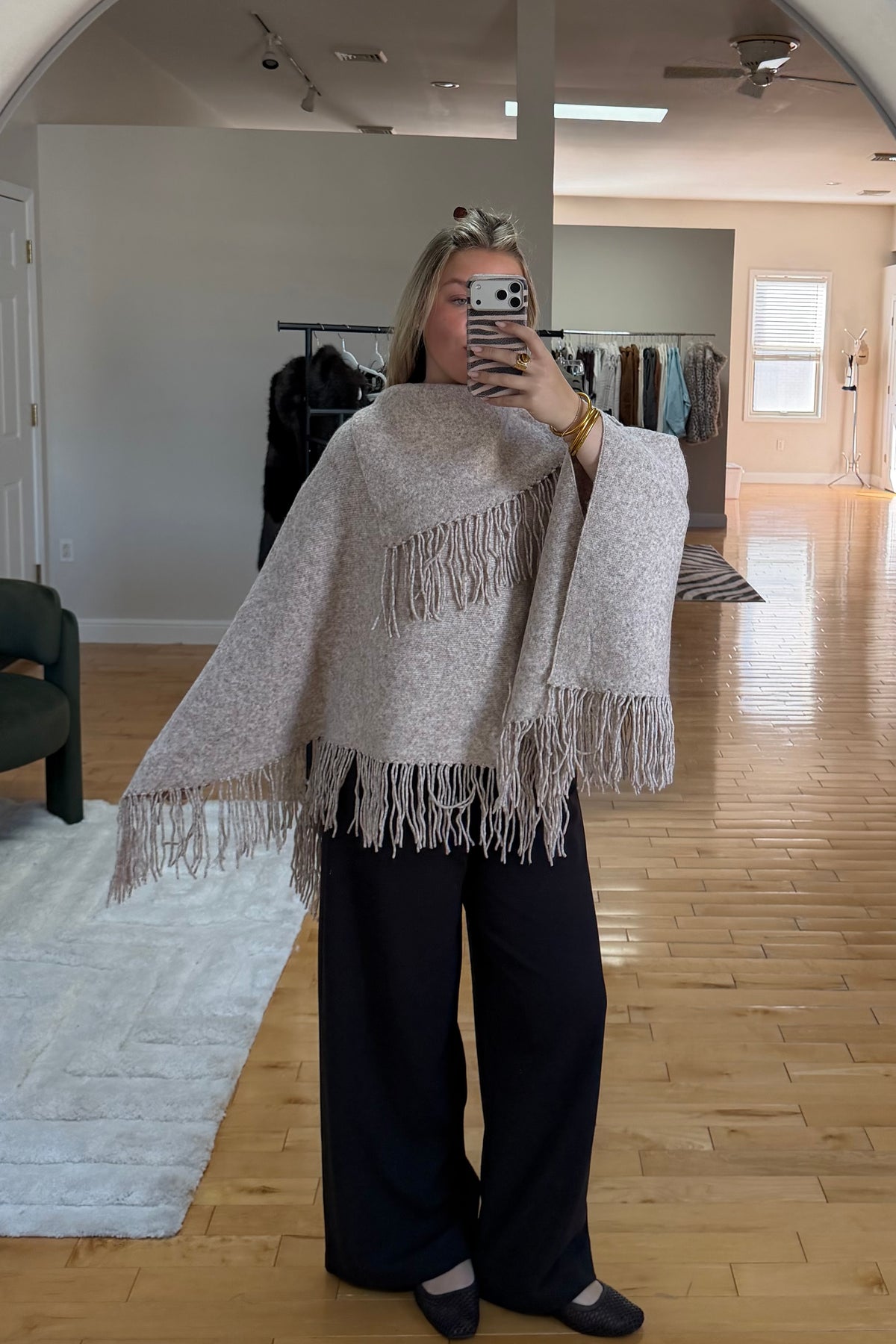Haven Fringe Knit Poncho
