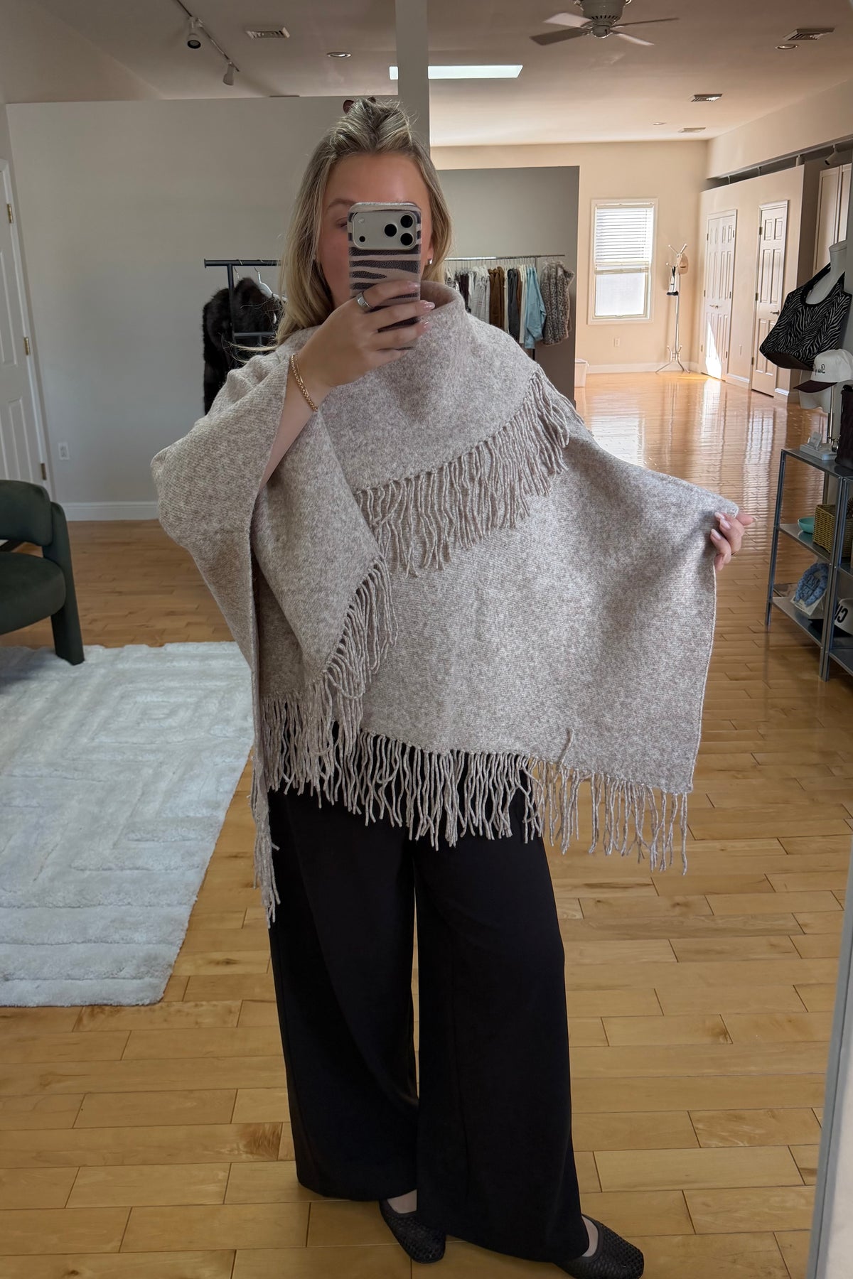 Haven Fringe Knit Poncho