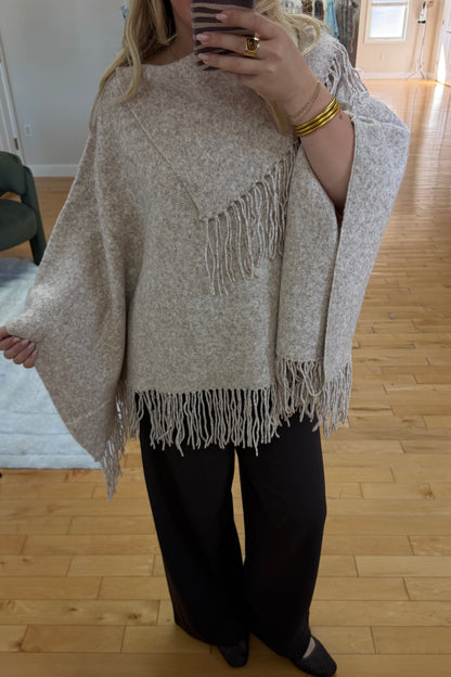 Haven Fringe Knit Poncho