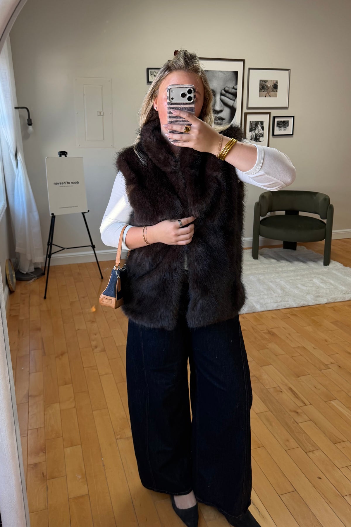 Fur Vest in Chocolate