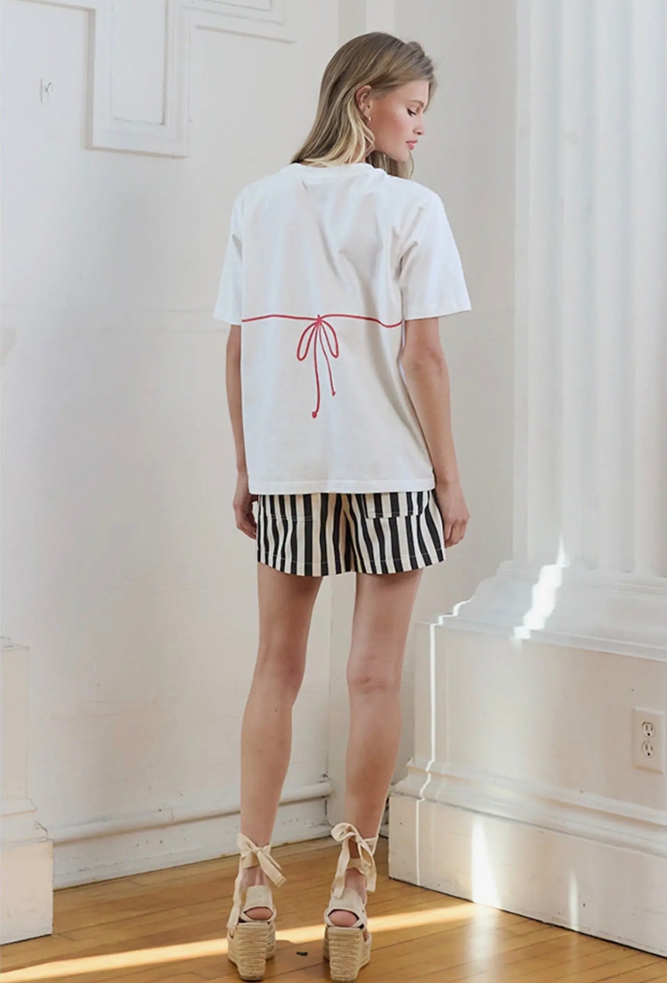 Beach Club Tee - White/Red