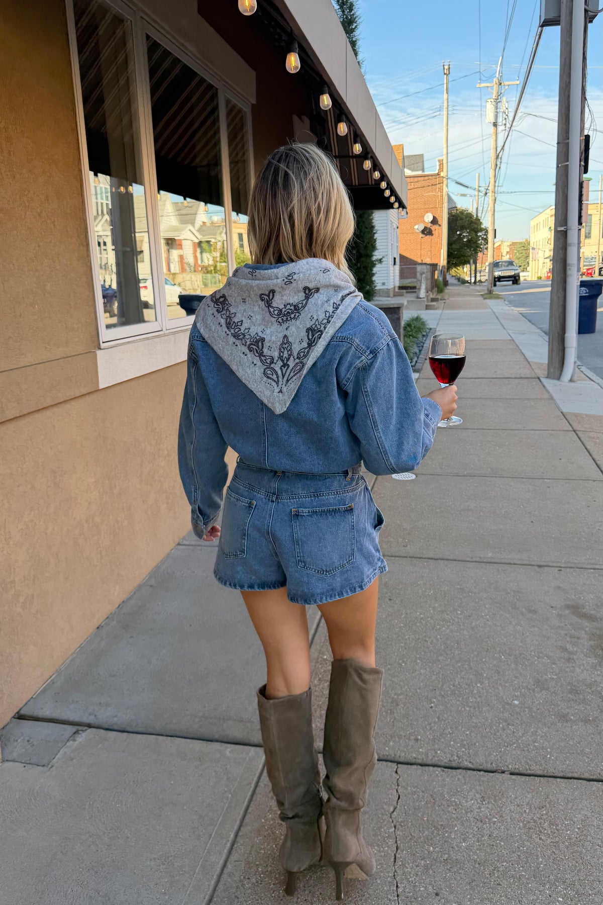Harlow Denim Skort Romper