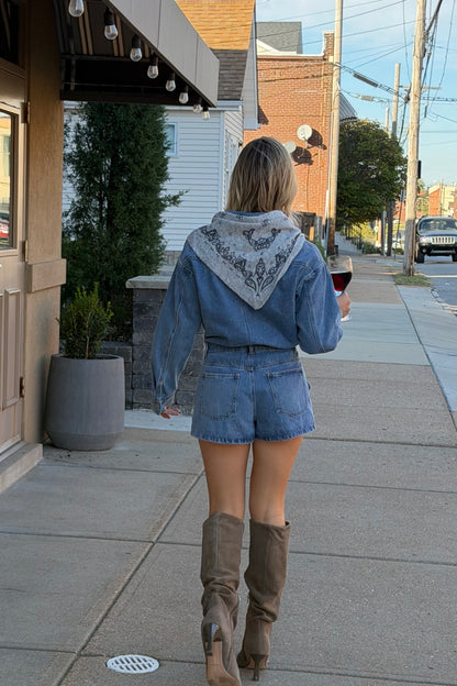 Harlow Denim Skort Romper