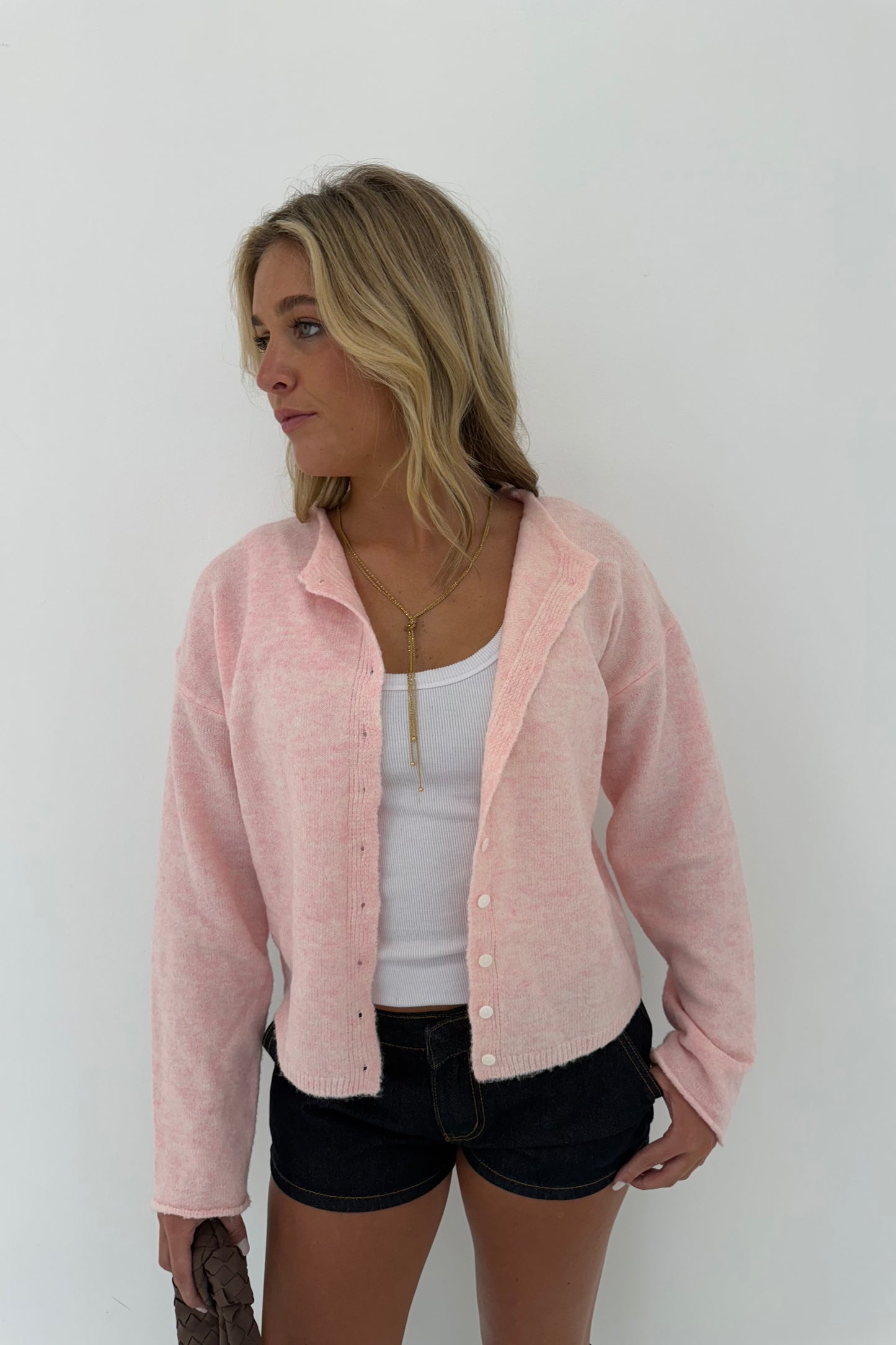 Essential Cardigan in Pink