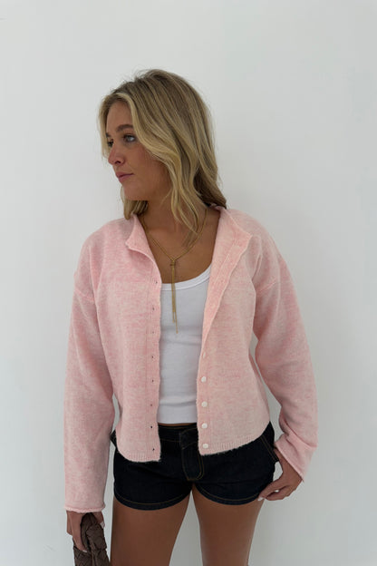 Essential Cardigan in Pink