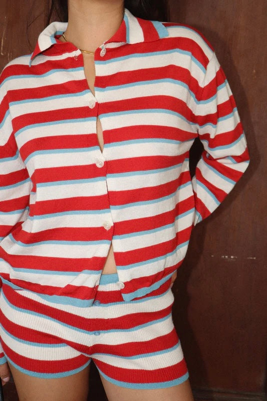 Poppy Striped Knit Short
