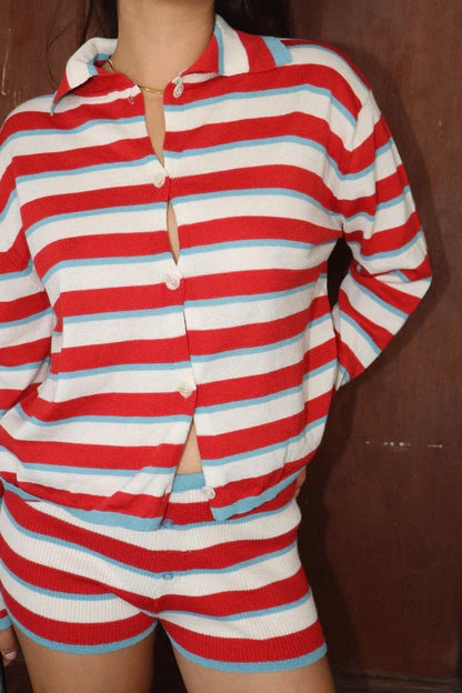 Poppy Striped Knit Short