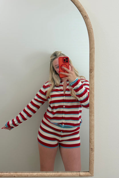 Poppy Striped Knit Short