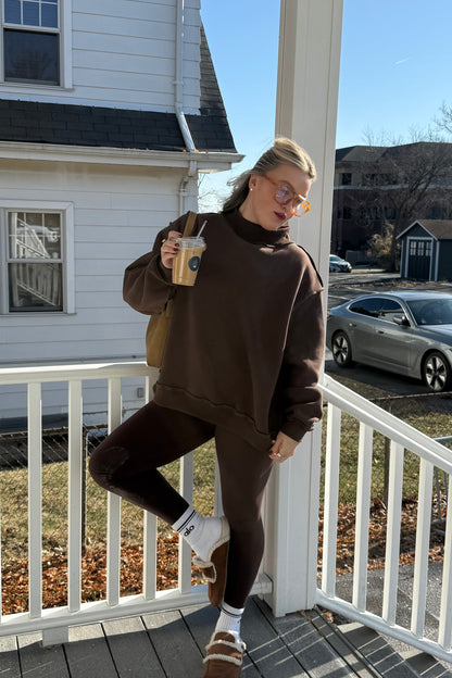 Espresso Mock Neck Pullover