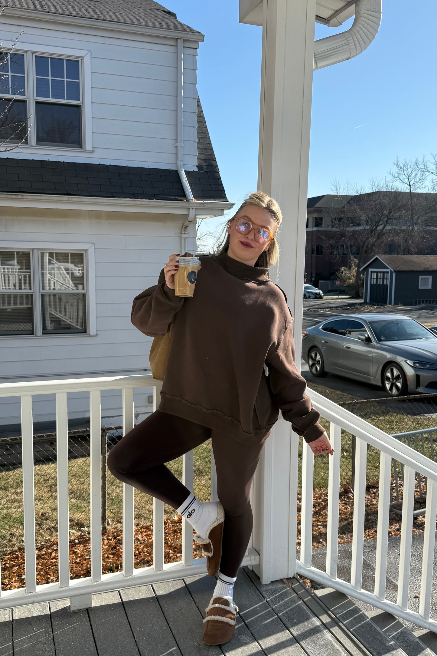 Espresso Mock Neck Pullover