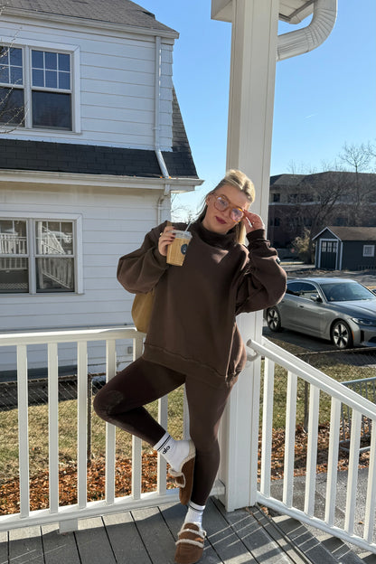 Espresso Mock Neck Pullover