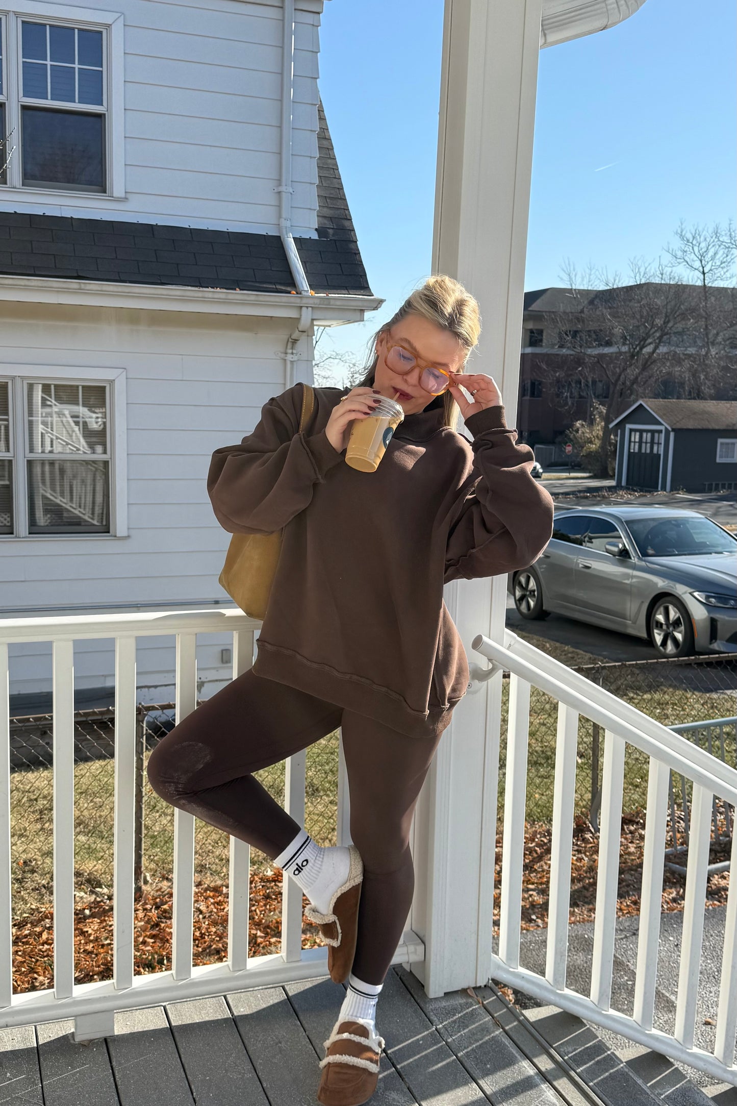 Espresso Mock Neck Pullover