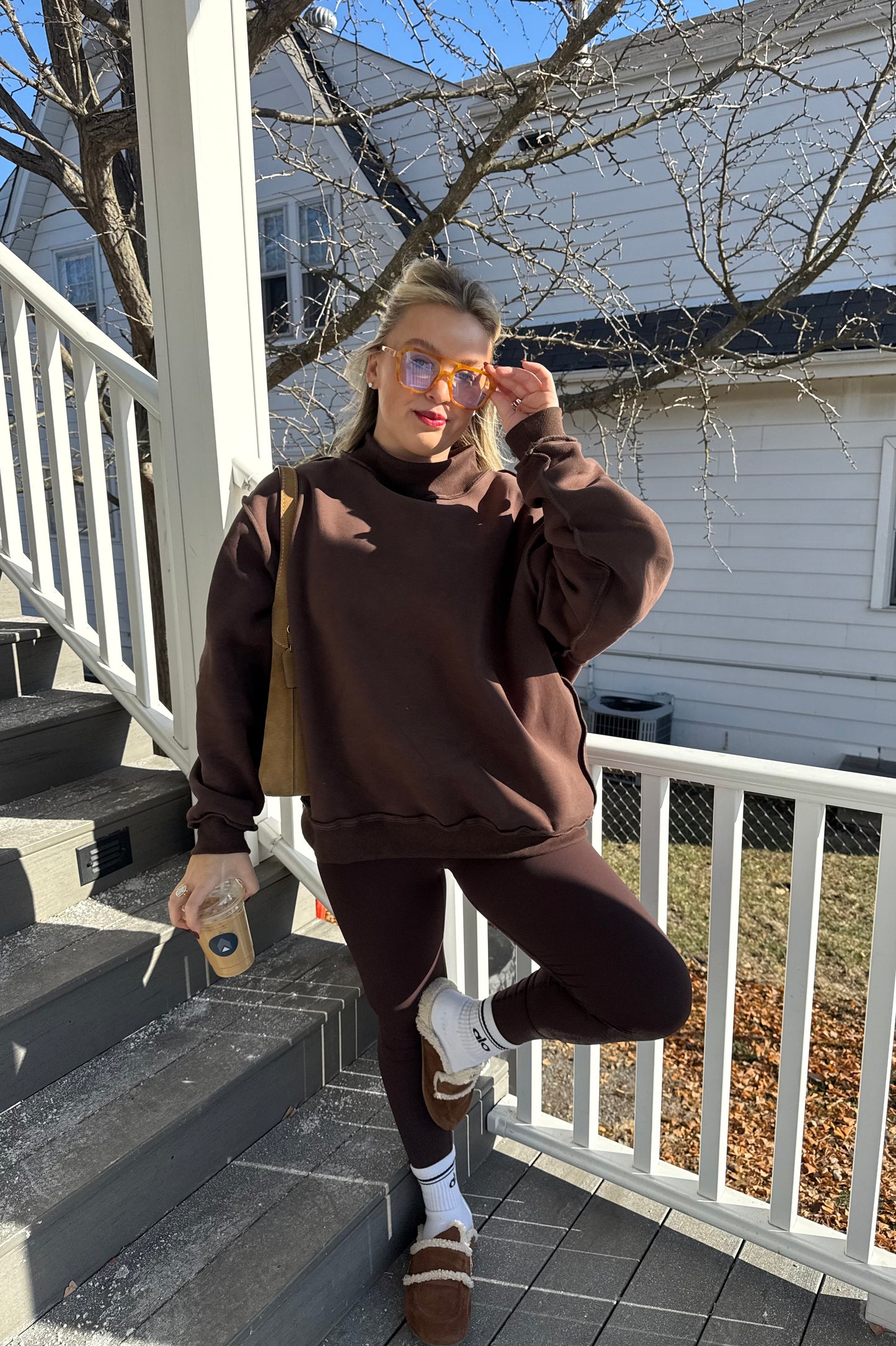 Espresso Mock Neck Pullover