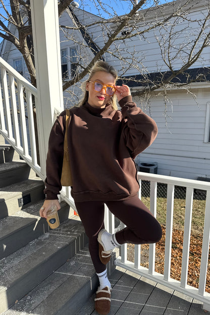 Espresso Mock Neck Pullover