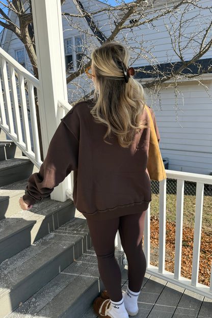 Espresso Mock Neck Pullover