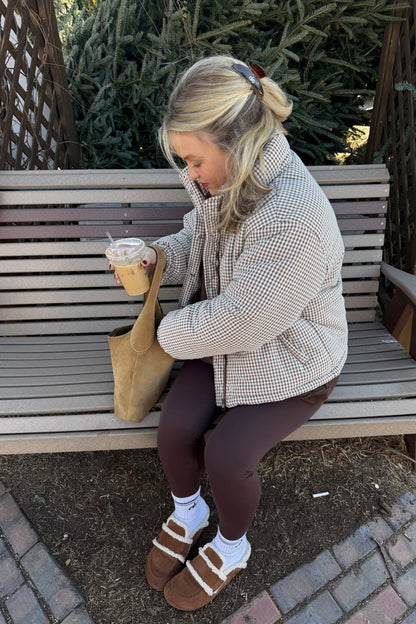 The Riley Gingham Puffer