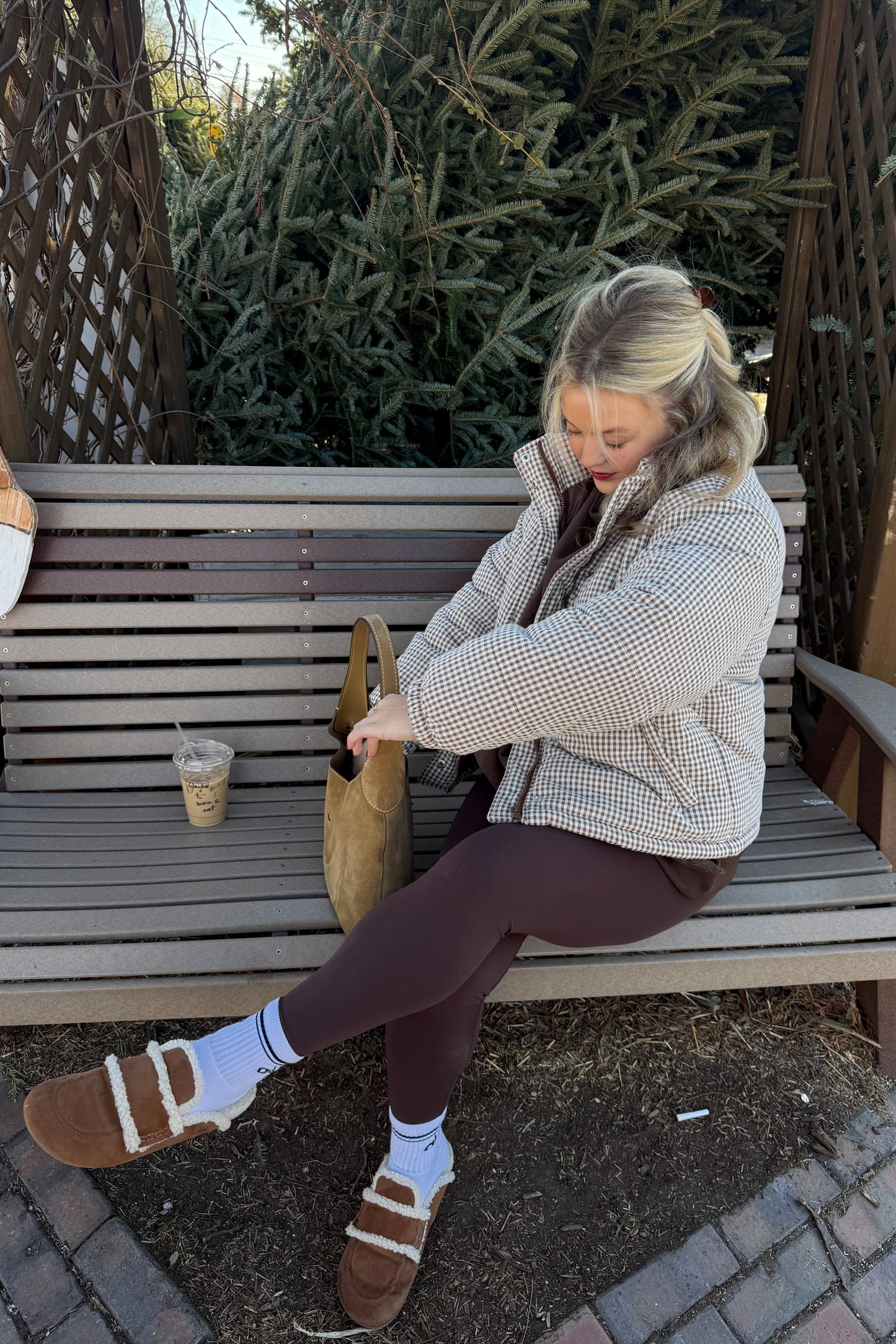 The Riley Gingham Puffer