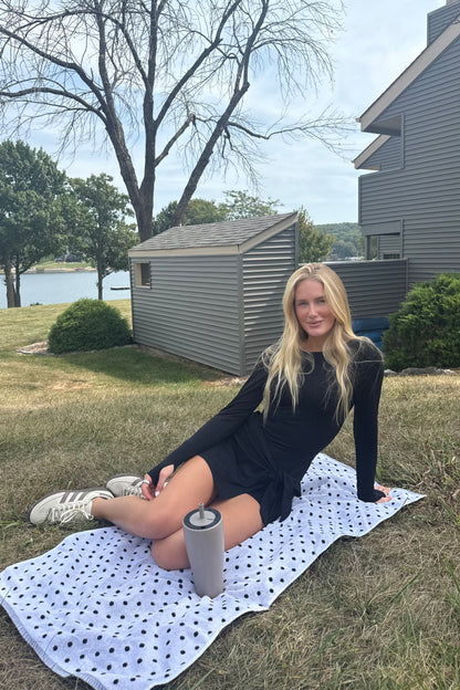 Long Sleeve Wrap Dress - Black