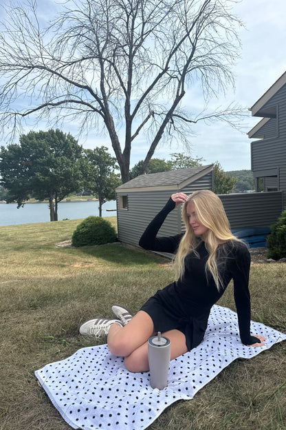 Long Sleeve Wrap Dress - Black