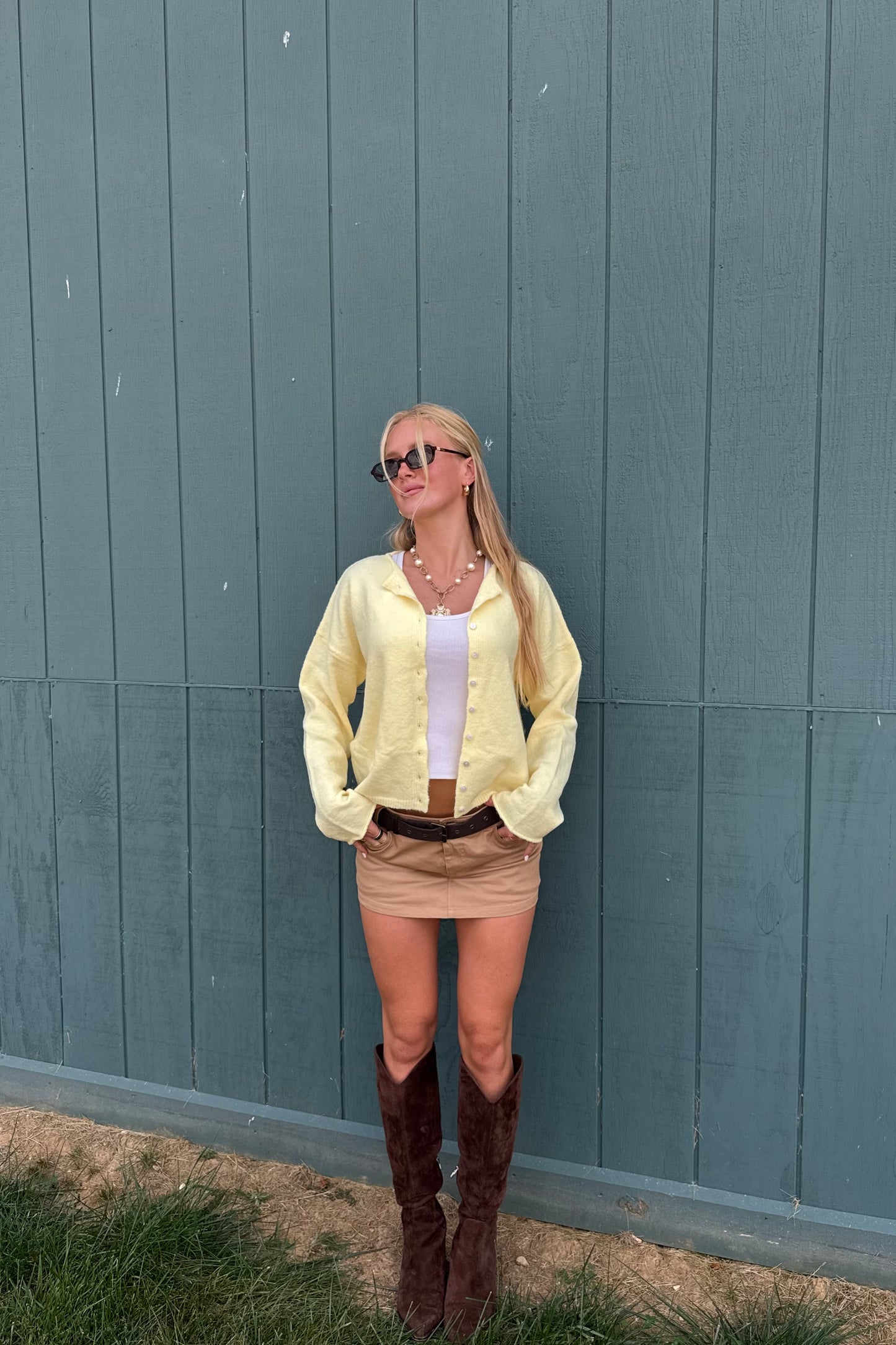 Essential Cardigan in Yellow