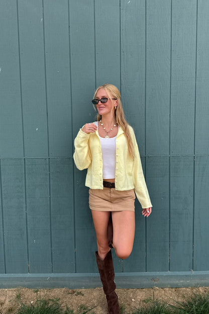 Essential Cardigan in Yellow