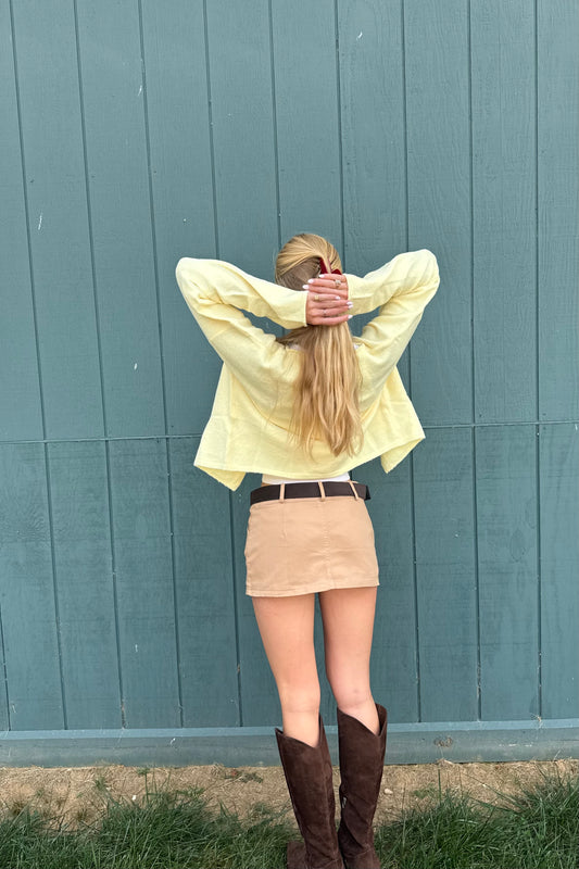 Essential Cardigan in Yellow