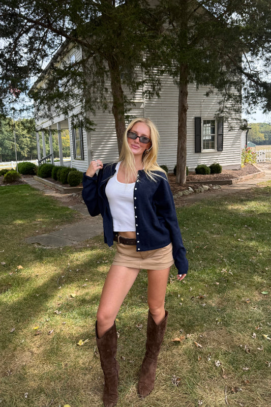 Essential Cardigan in Navy