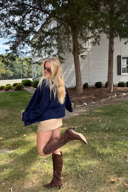 Essential Cardigan in Navy