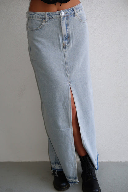 80's Inspired Long Denim Skirt