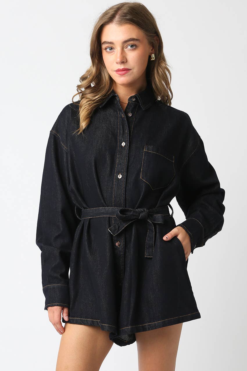 Off Duty Denim Romper