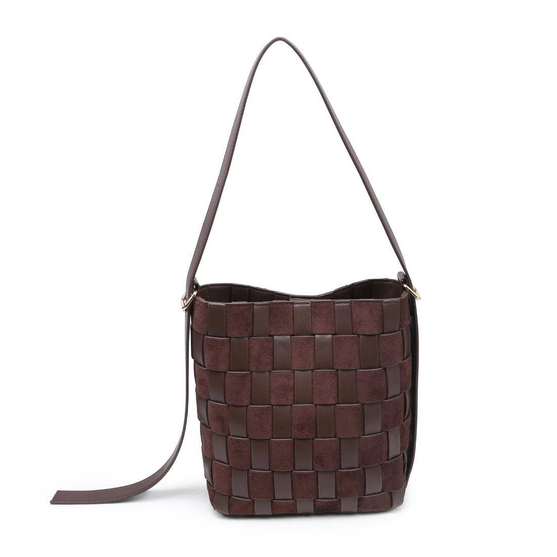 Willa Woven Bucket Bag - Brown
