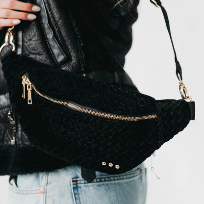 Black Suede Bum Bag